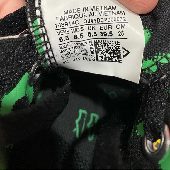 Converse Chuck Taylor ‘The Riddler’ DC Comics Batman High Top Sneakers 6.5/8.5